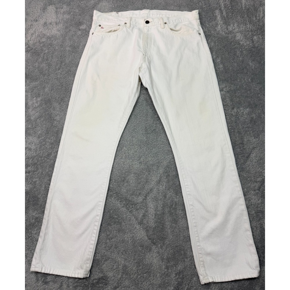 Polo Ralph Lauren Jeans Mens 35x30 FITS 37X31 White 018 Slim Straight USA